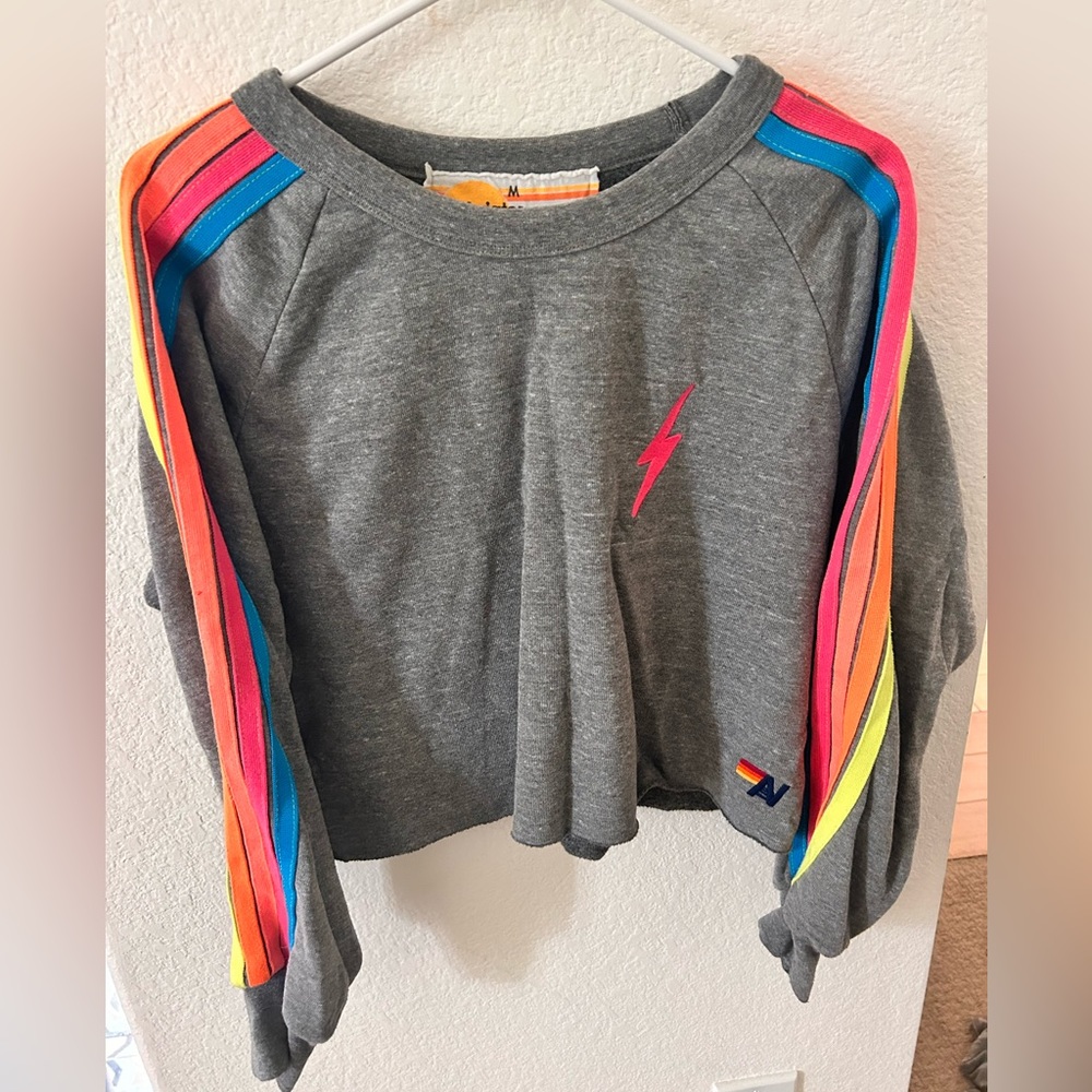 Aviator nation cropped crew sweatshirt